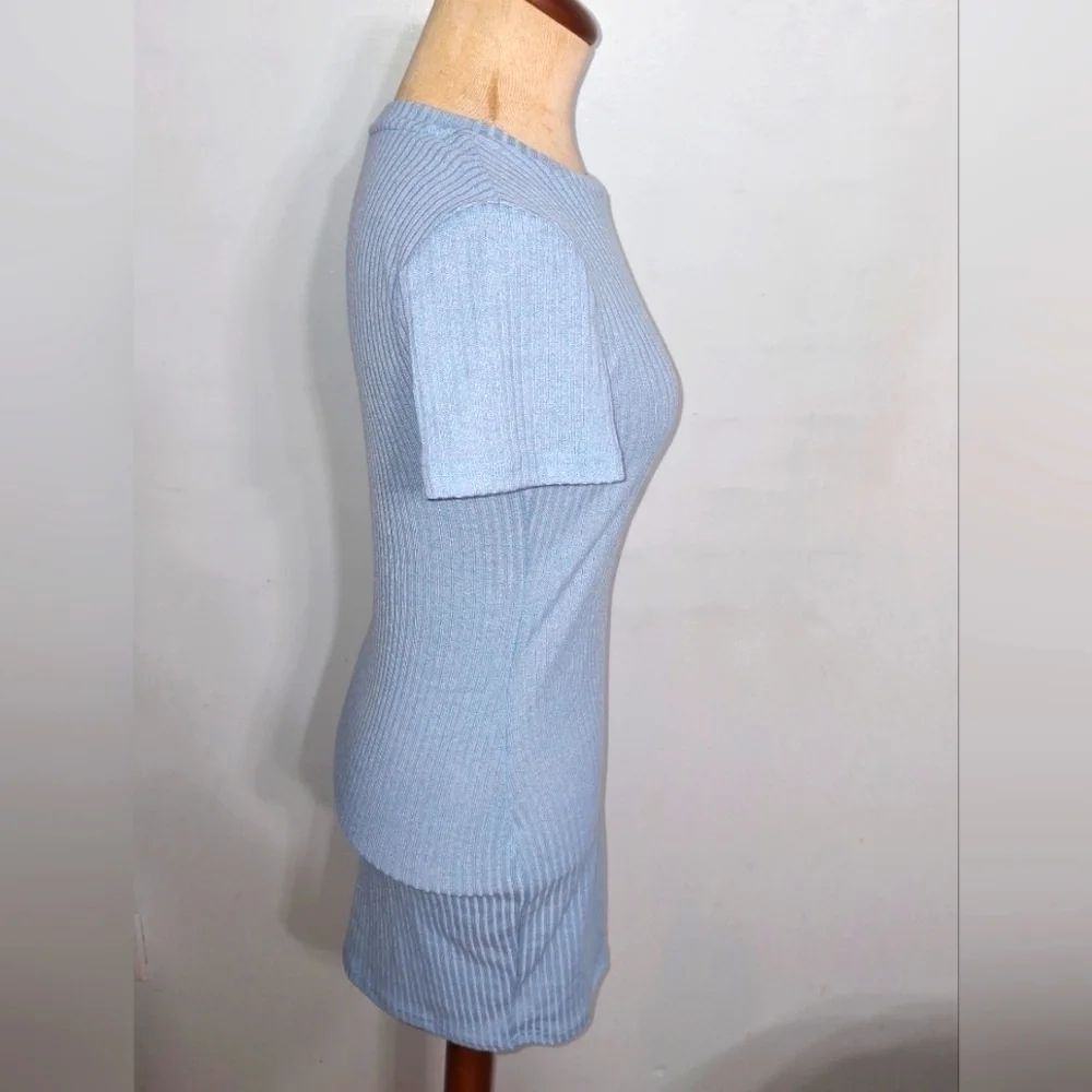 Shein- Baby Blue Mini Dress- W Sz Small 4 - Picture 2 of 6